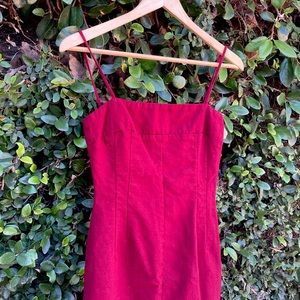 Form Fitting Wine Midi Dress with Side Slits